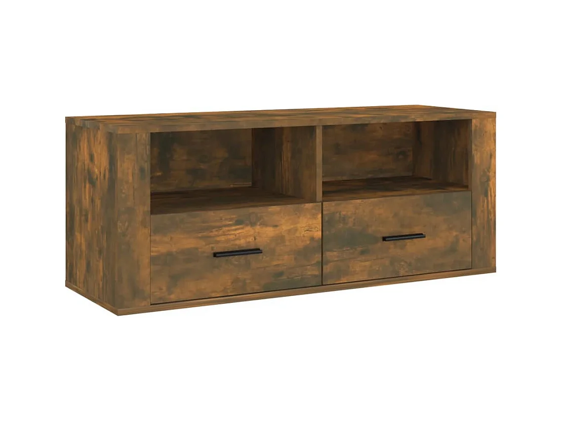 Mueble de TV de roble ahumado 100x35x40 cm Madera de ingeniería