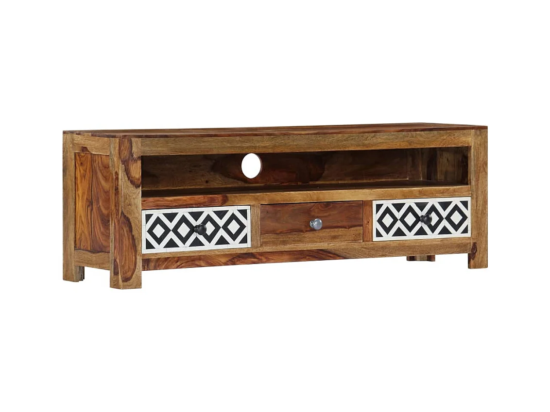 Meuble TV 120x30x40 cm Bois de Sesham solide