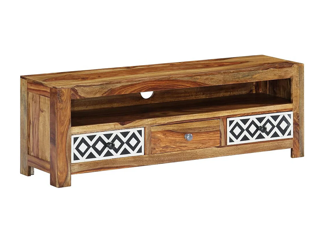 Meuble TV 120x30x40 cm Bois de Sesham solide