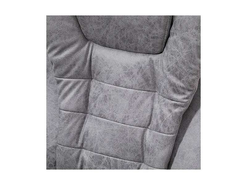 Fauteuil de bureau ergonomique avec fonction massage, inclinable et chauffant, microfibre, gris (65x70x119cm)