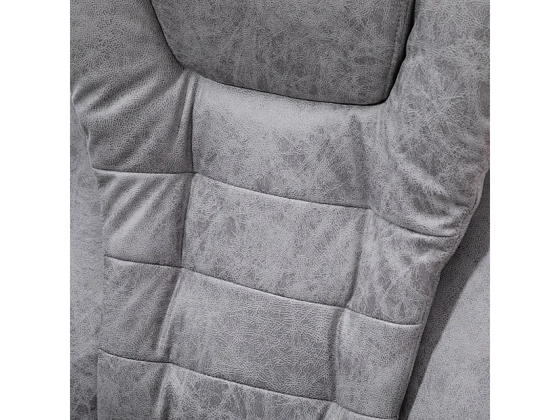 Fauteuil de bureau ergonomique avec fonction massage, inclinable et chauffant, microfibre, gris (65x70x119cm)