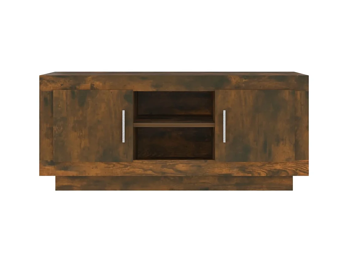 Meuble TV chêne fumé 102x35x45 cm bois d'ingénierie