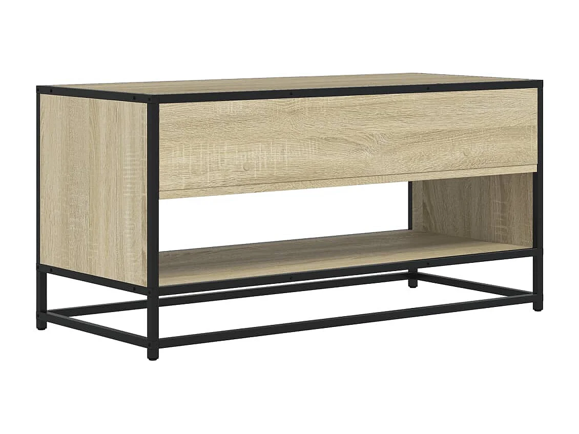 Meuble TV chêne sonoma 91x40x46 cm bois d'ingénierie et métal