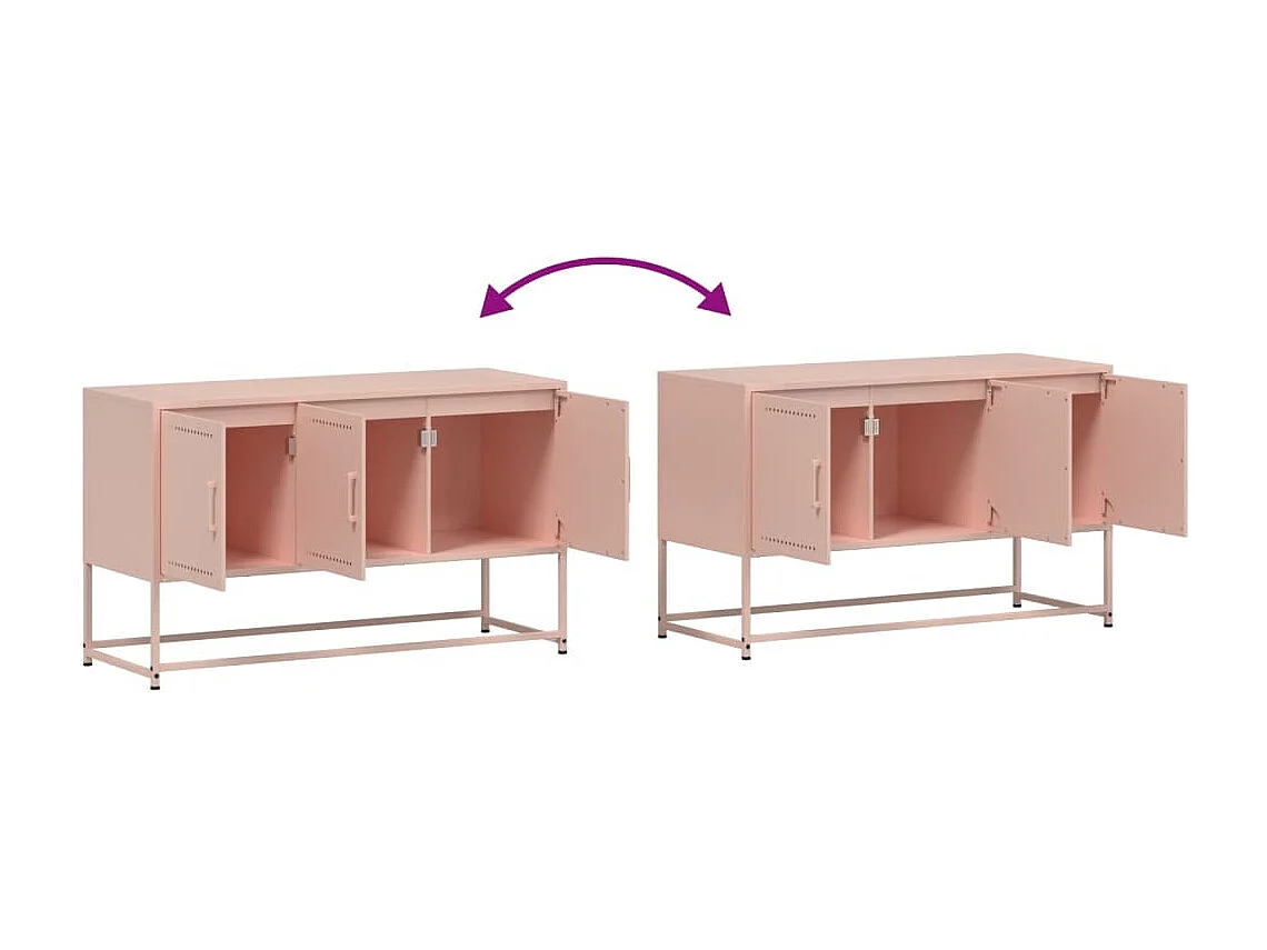 Mobile porta TV rosa 100,5x39x60,5 cm in acciaio