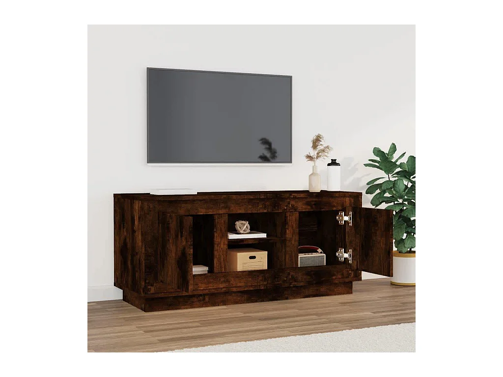 Mobile TV in rovere affumicato 102x35x45 cm in legno ingegnerizzato