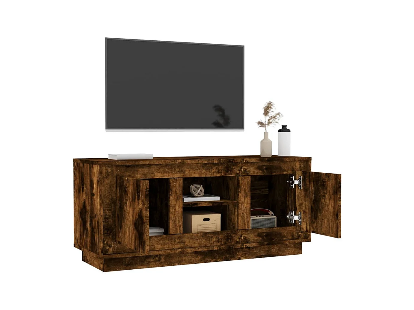 Mobile TV in rovere affumicato 102x35x45 cm in legno ingegnerizzato