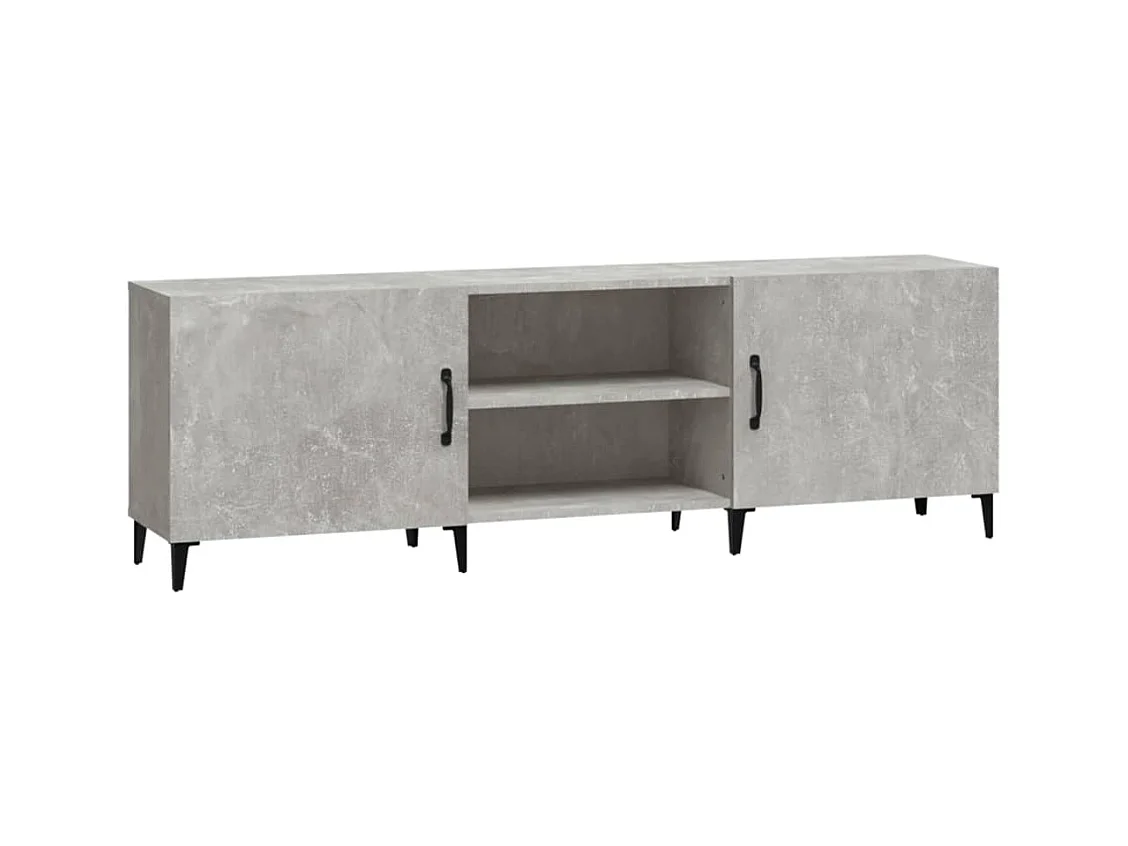 Meuble TV gris béton 150x30x50 cm bois d'ingénierie