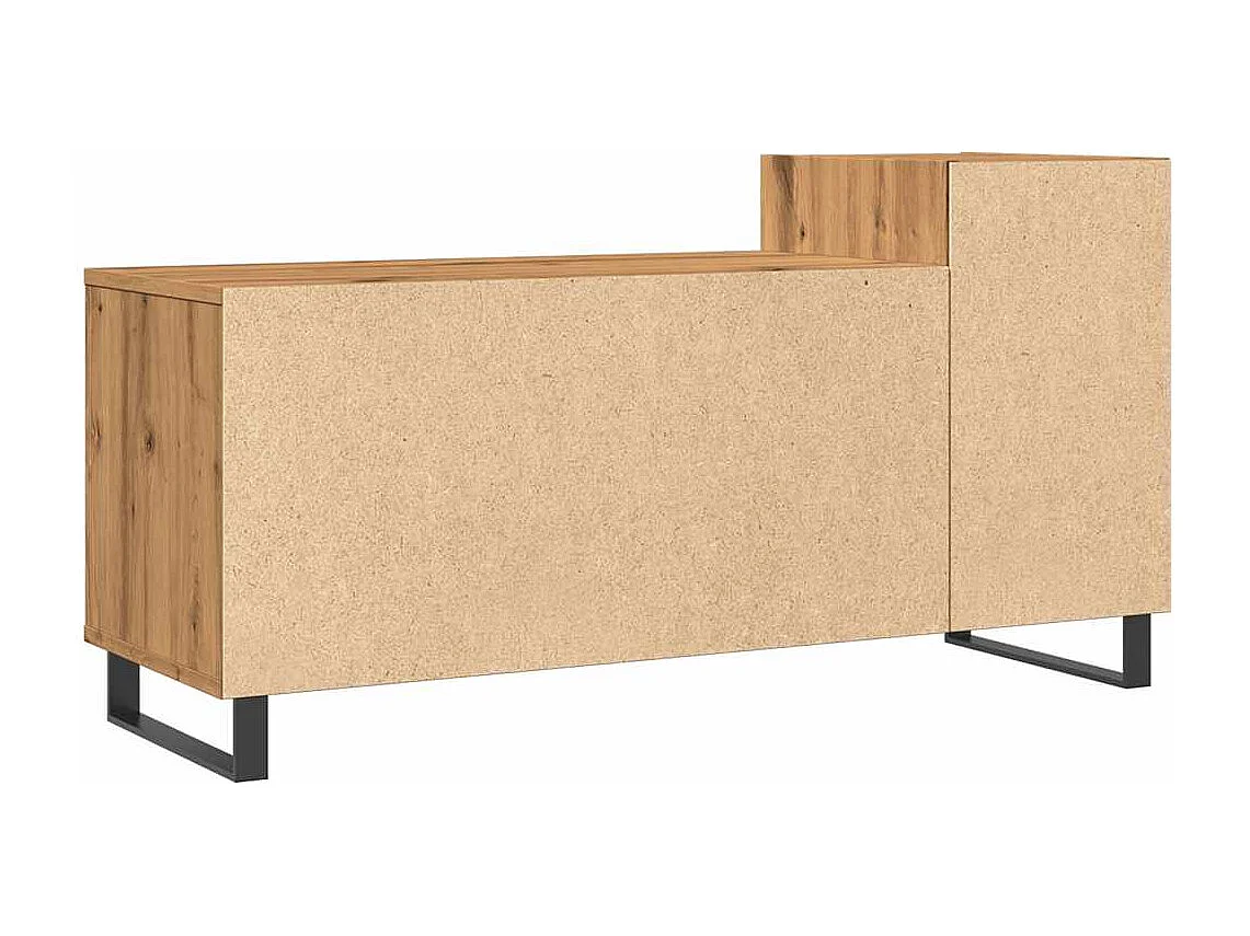 Meuble TV chêne artisanal 100x35x55 cm bois d'ingénierie
