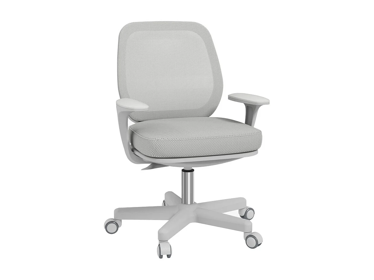 Ergonomische draaibare bureaustoel, in hoogte verstelbaar, polyester, grijs (55x48x82,5-94,5cm)