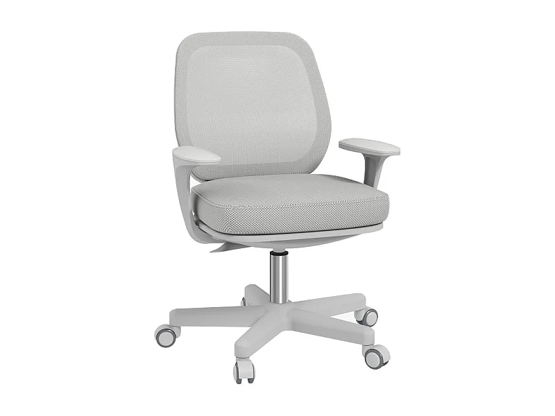 Ergonomische draaibare bureaustoel, in hoogte verstelbaar, polyester, grijs (55x48x82,5-94,5cm)