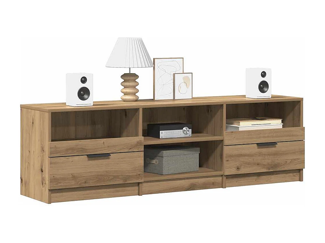 Meuble TV chêne artisanal 150x33,5x45 cm bois d'ingénierie