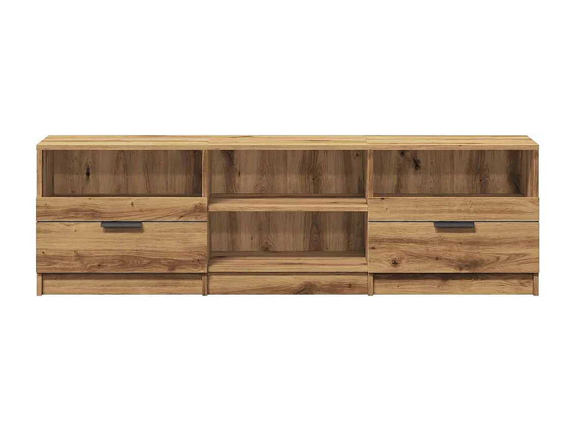 Meuble TV chêne artisanal 150x33,5x45 cm bois d'ingénierie