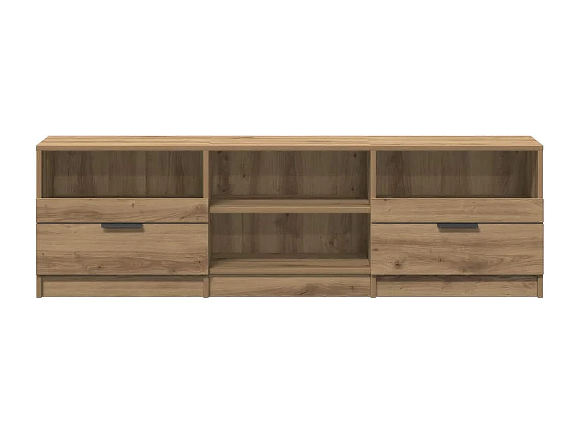 Meuble TV chêne artisanal 150x33,5x45 cm bois d'ingénierie