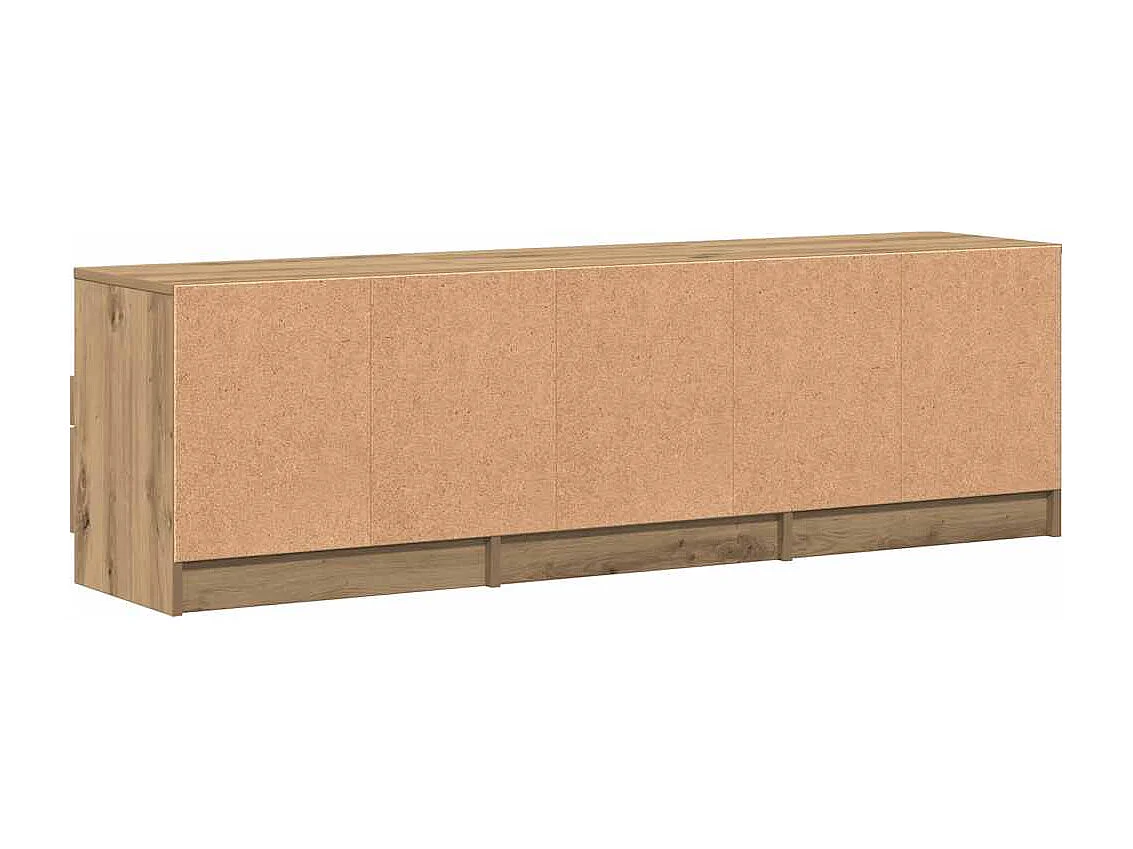 Meuble TV chêne artisanal 150x33,5x45 cm bois d'ingénierie