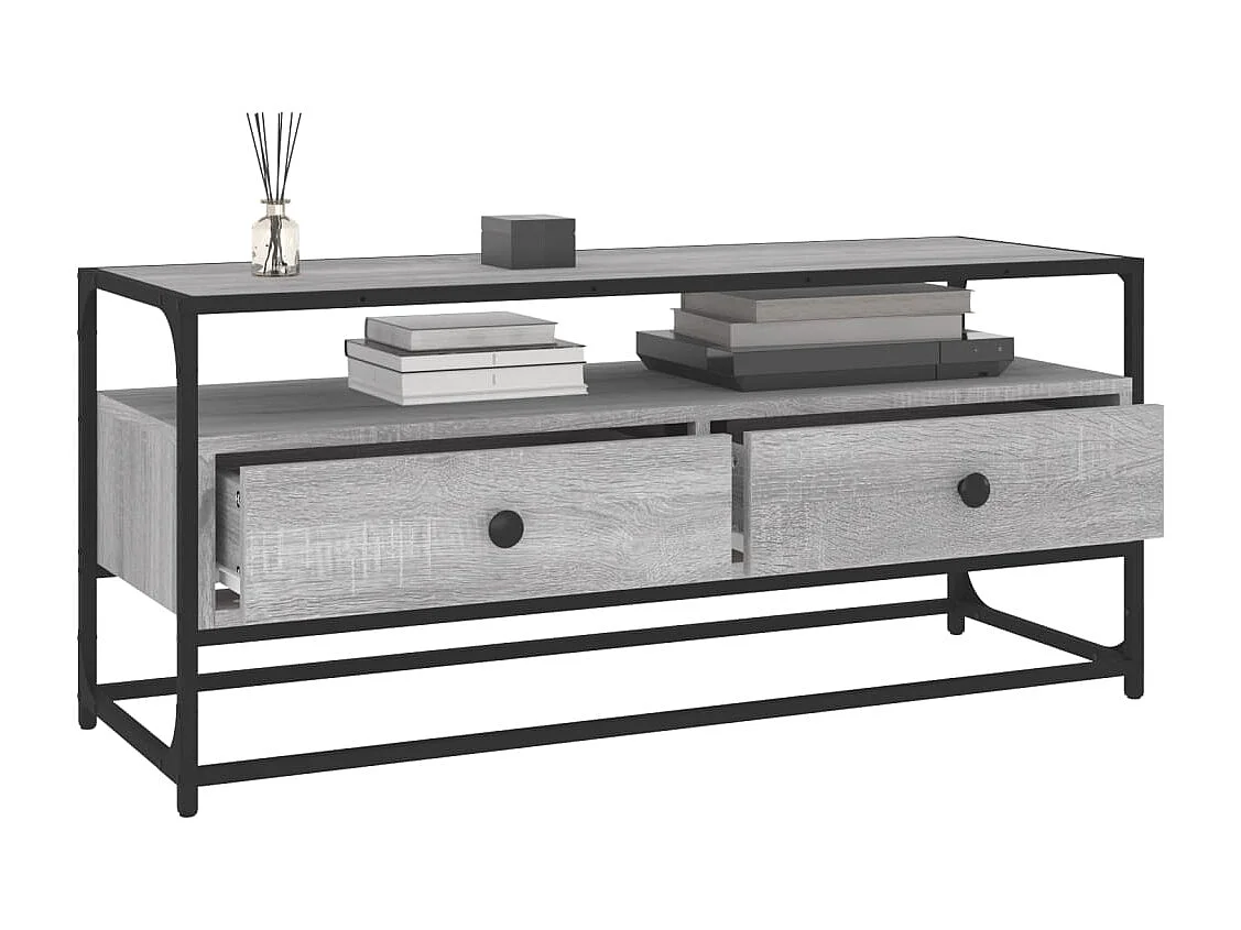 Mobile TV grigio Sonoma 100x35x45 cm in legno ingegnerizzato