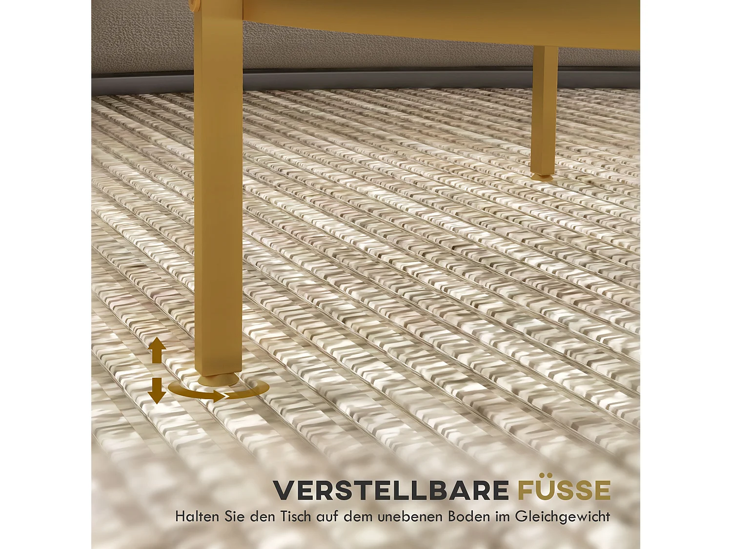 Ronde bijzettafel met plank, elegant design, glas en staal, goud (60x60x43 cm)