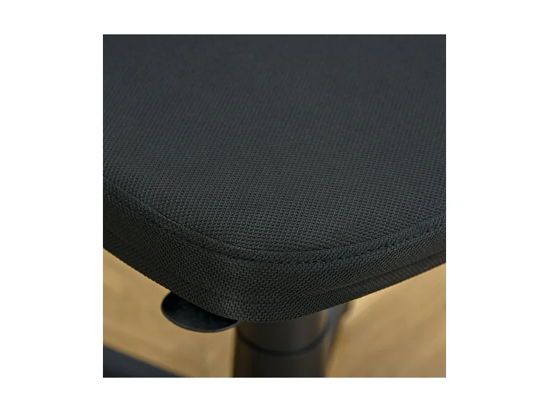 Chaise de bureau ergonomique, réglable en hauteur, tissu, noir (43x48x89.5cm)