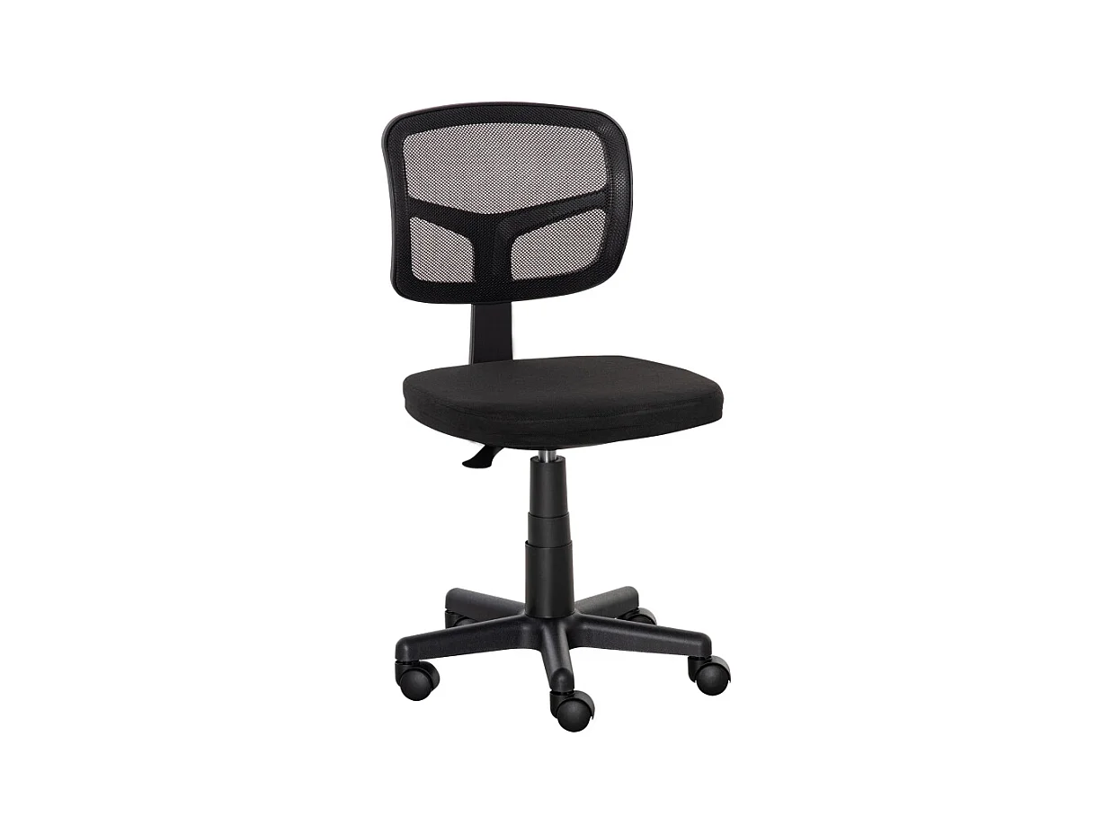 Chaise de bureau ergonomique, réglable en hauteur, tissu, noir (43x48x89.5cm)