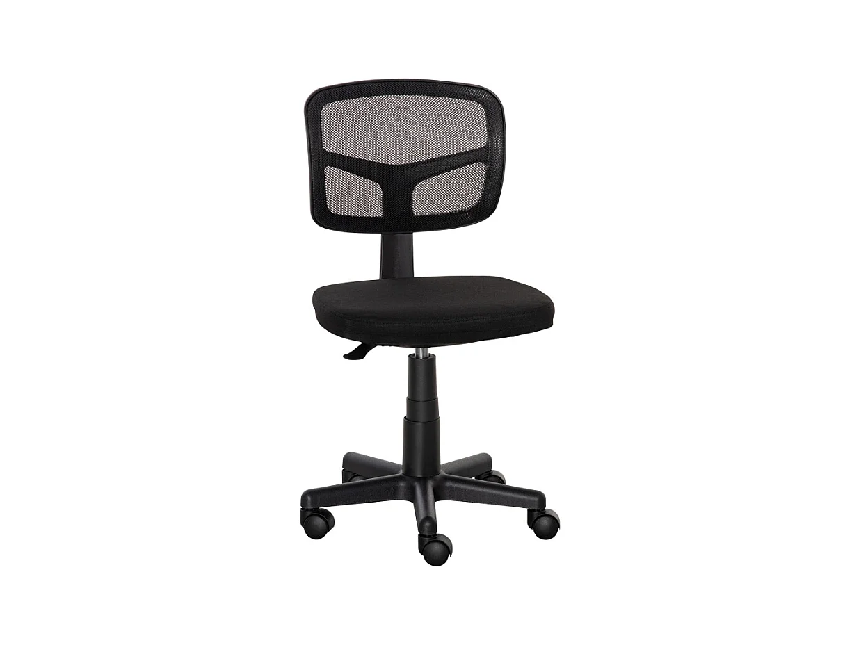 Chaise de bureau ergonomique, réglable en hauteur, tissu, noir (43x48x89.5cm)