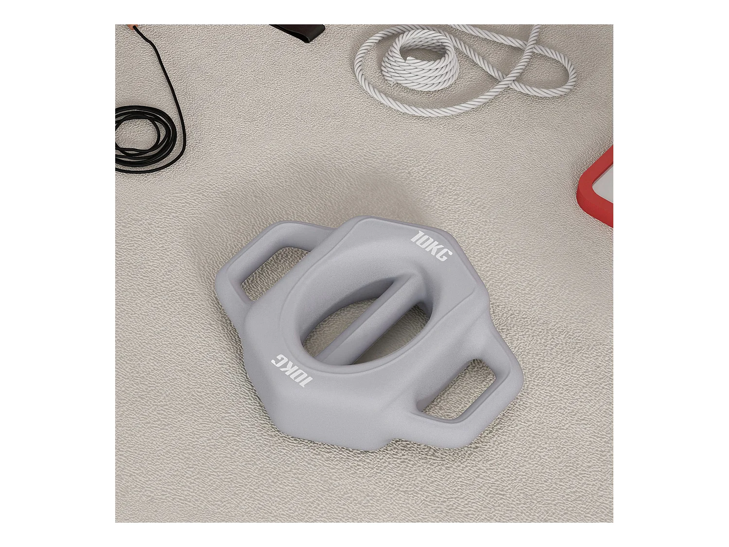 3-in-1 multifunctionele halter 10 kg, vloerbescherming, grijs kunststof (29x22x6cm)