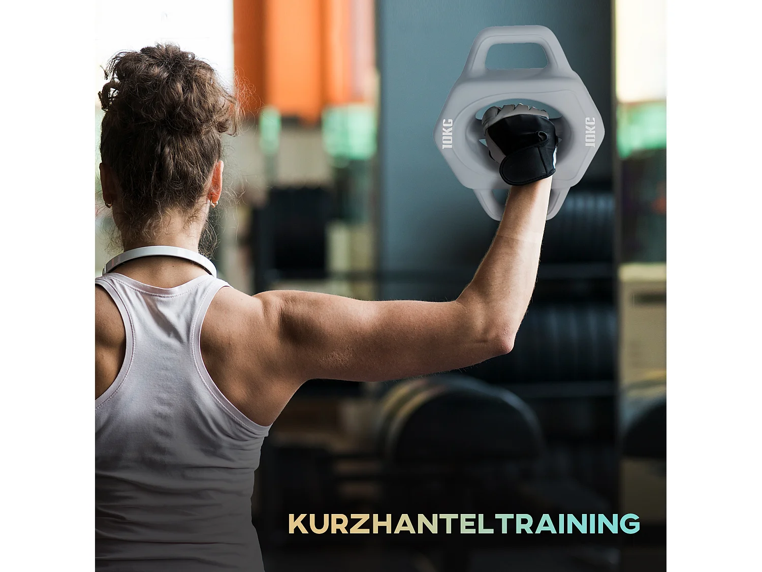 Mancuerna multifuncional 3 en 1 de 10 kg, protección para el suelo, plástico gris (29 x 22 x 6 cm)