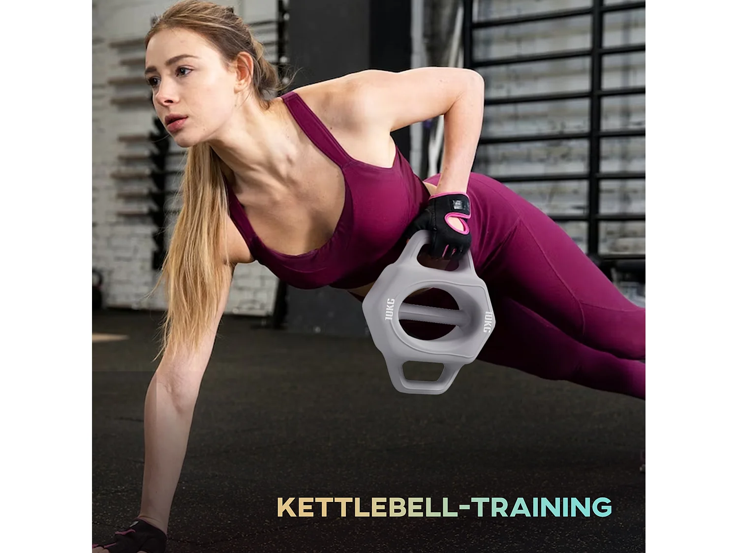 Mancuerna multifuncional 3 en 1 de 10 kg, protección para el suelo, plástico gris (29 x 22 x 6 cm)