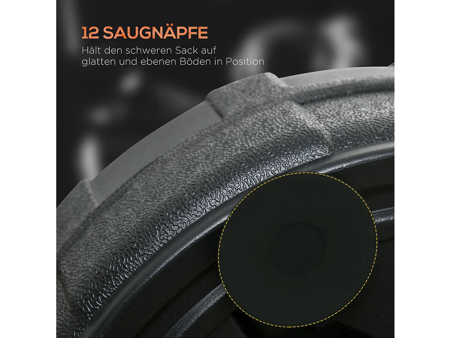 Sac de frappe sur pied, réglable en hauteur de 147 à 165 cm, cuir, noir (48x48x147-165 cm)