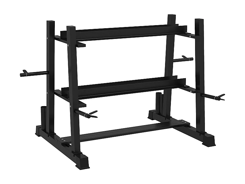 3-laags halterrek, capaciteit 200 kg, staal, zwart (131x75x80 cm)