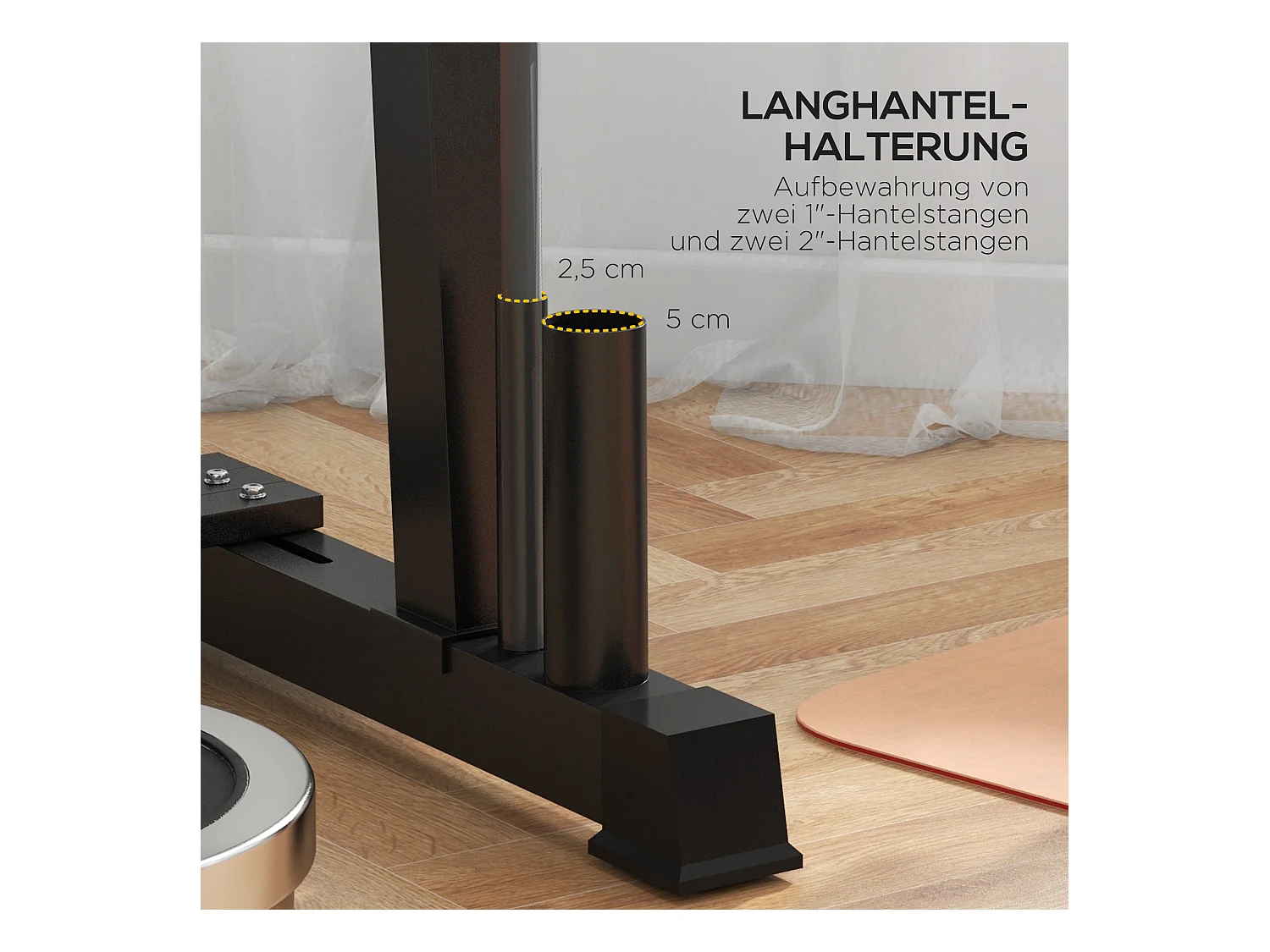 Support pour haltères à 3 niveaux, capacité 200 kg, acier, noir (131x75x80 cm)