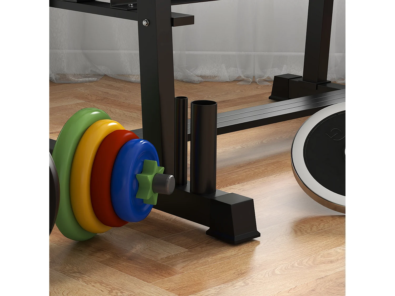 Support pour haltères à 3 niveaux, capacité 200 kg, acier, noir (131x75x80 cm)