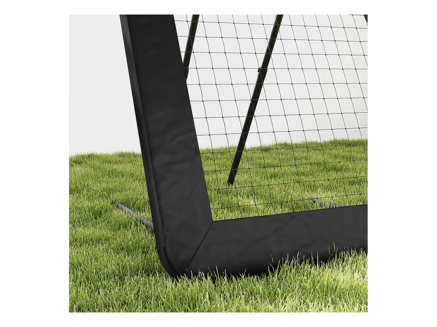 Rebondisseur de football pliable, 5 positions réglables, acier, noir (128x118x108-120cm)