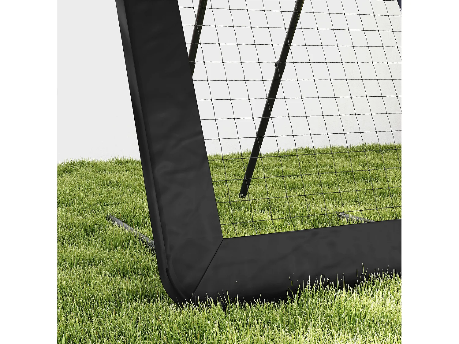 Rebondisseur de football pliable, 5 positions réglables, acier, noir (128x118x108-120cm)