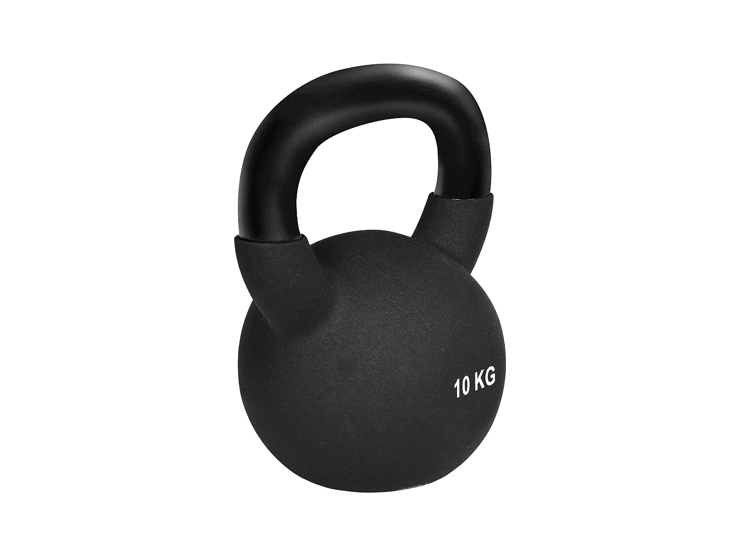 Kettlebell 10 kg en fonte avec revêtement néoprène, noir (19x12x22 cm)