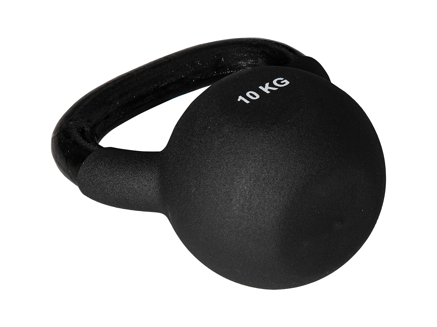 Kettlebell 10 kg en fonte avec revêtement néoprène, noir (19x12x22 cm)