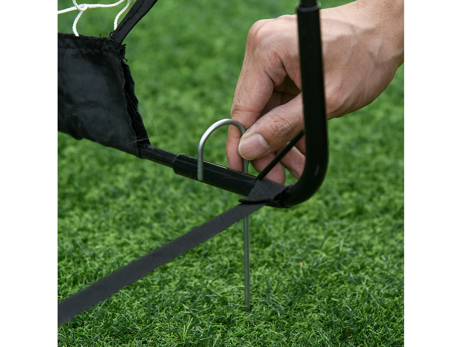 Set de 2 mini buts de football pliables, acier et filet Tetrolon, noir (186x90x89cm)