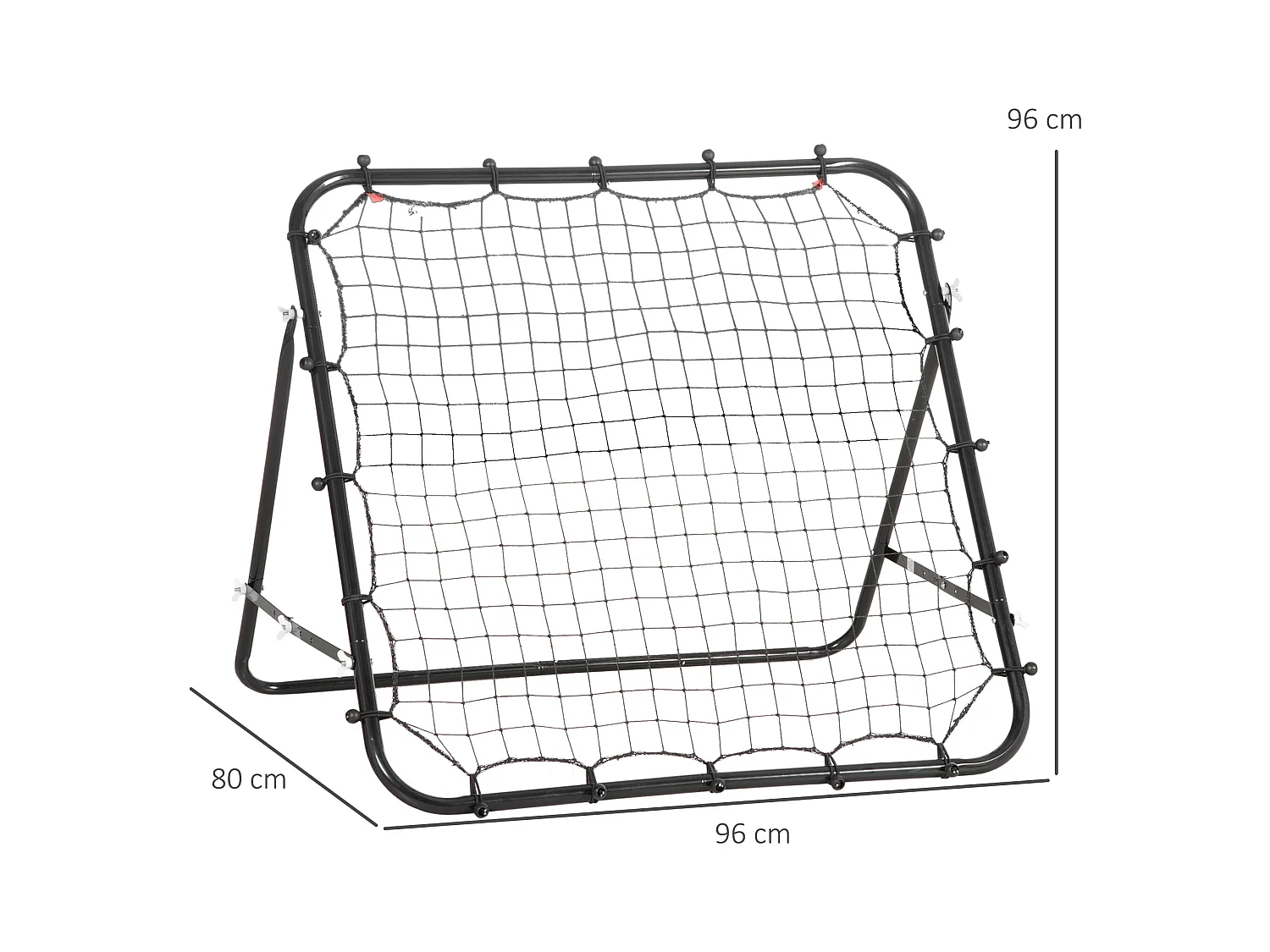 Rebondisseur football réglable, métal, noir (96x80x96 cm)