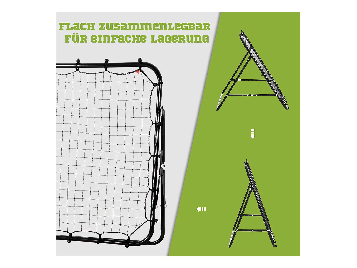 Rebondisseur football réglable, métal, noir (96x80x96 cm)