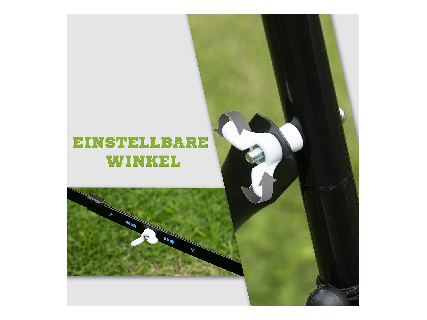 Rebondisseur football réglable, métal, noir (96x80x96 cm)