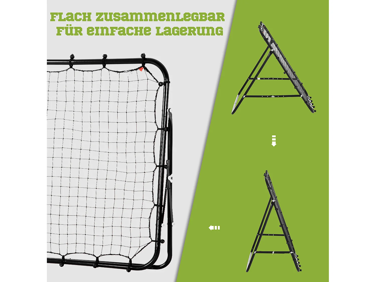 Rebondisseur football réglable, métal, noir (96x80x96 cm)