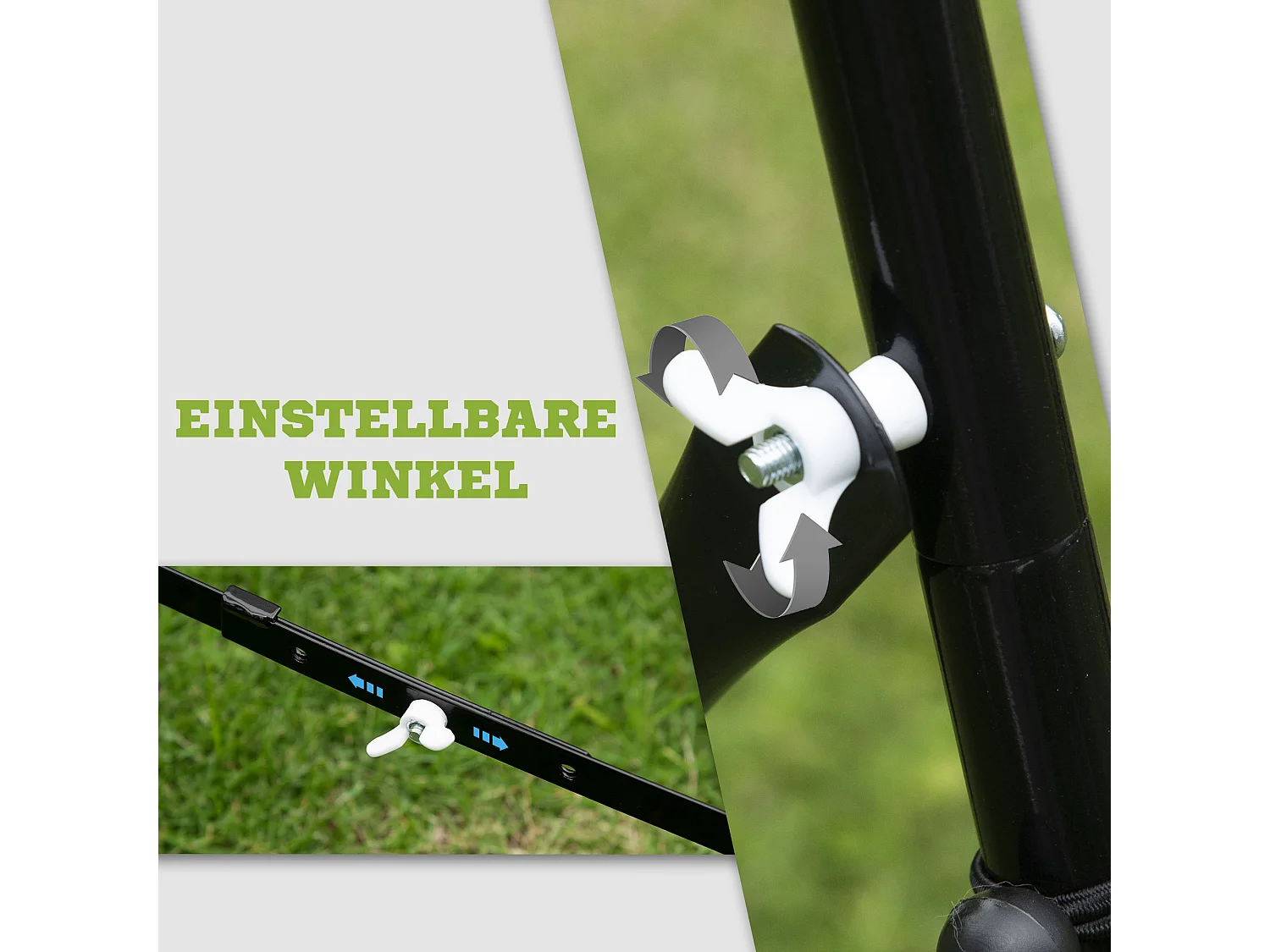 Rebondisseur football réglable, métal, noir (96x80x96 cm)