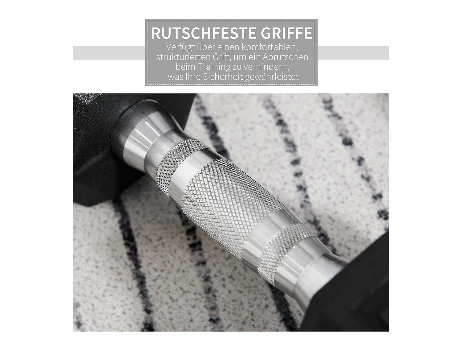 Haltères hexagonaux 2x10kg, fonte avec revêtement caoutchouc, noir (31x13.5x13.5cm)