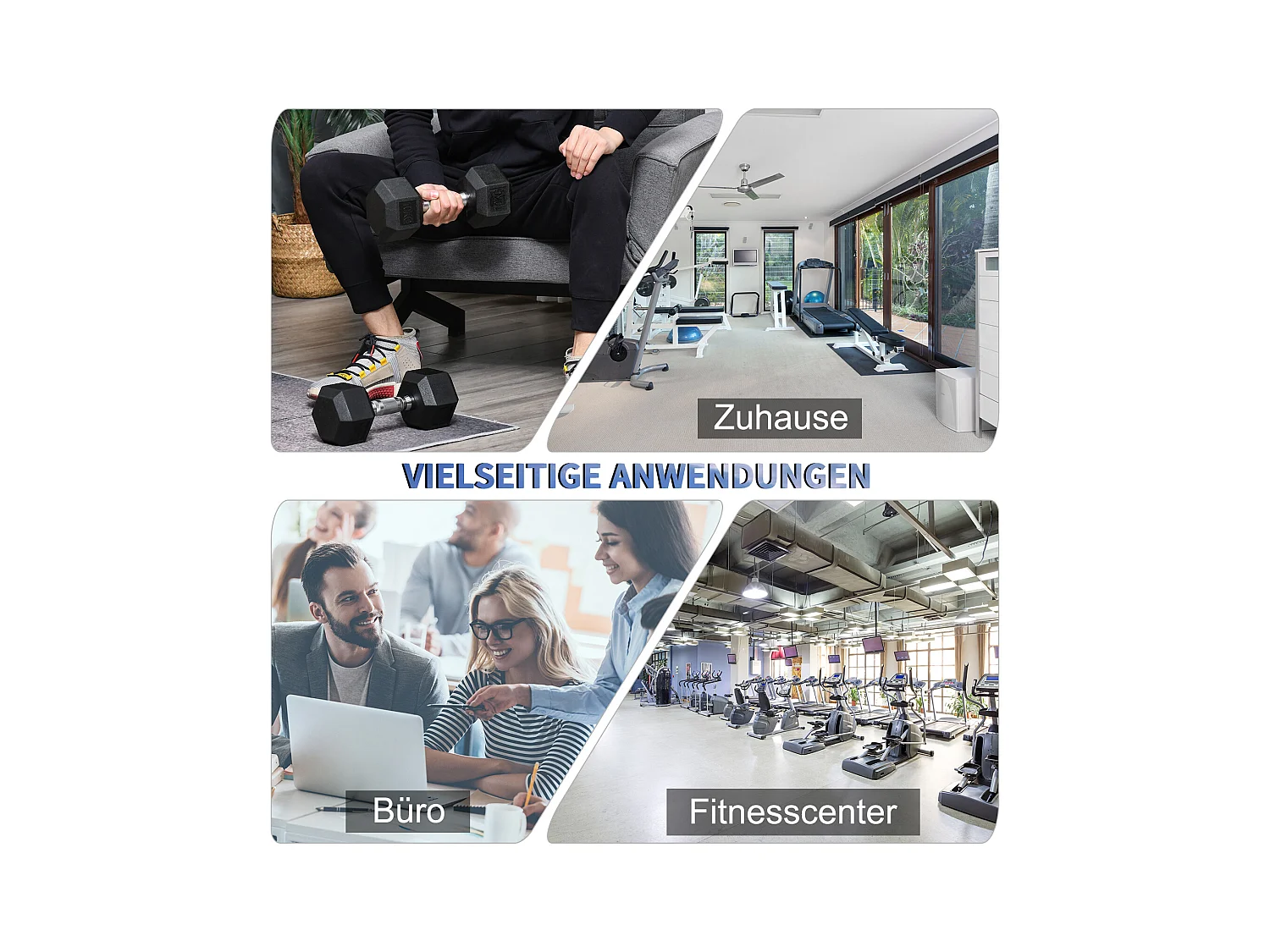 Haltères hexagonaux 2x10kg, fonte avec revêtement caoutchouc, noir (31x13.5x13.5cm)