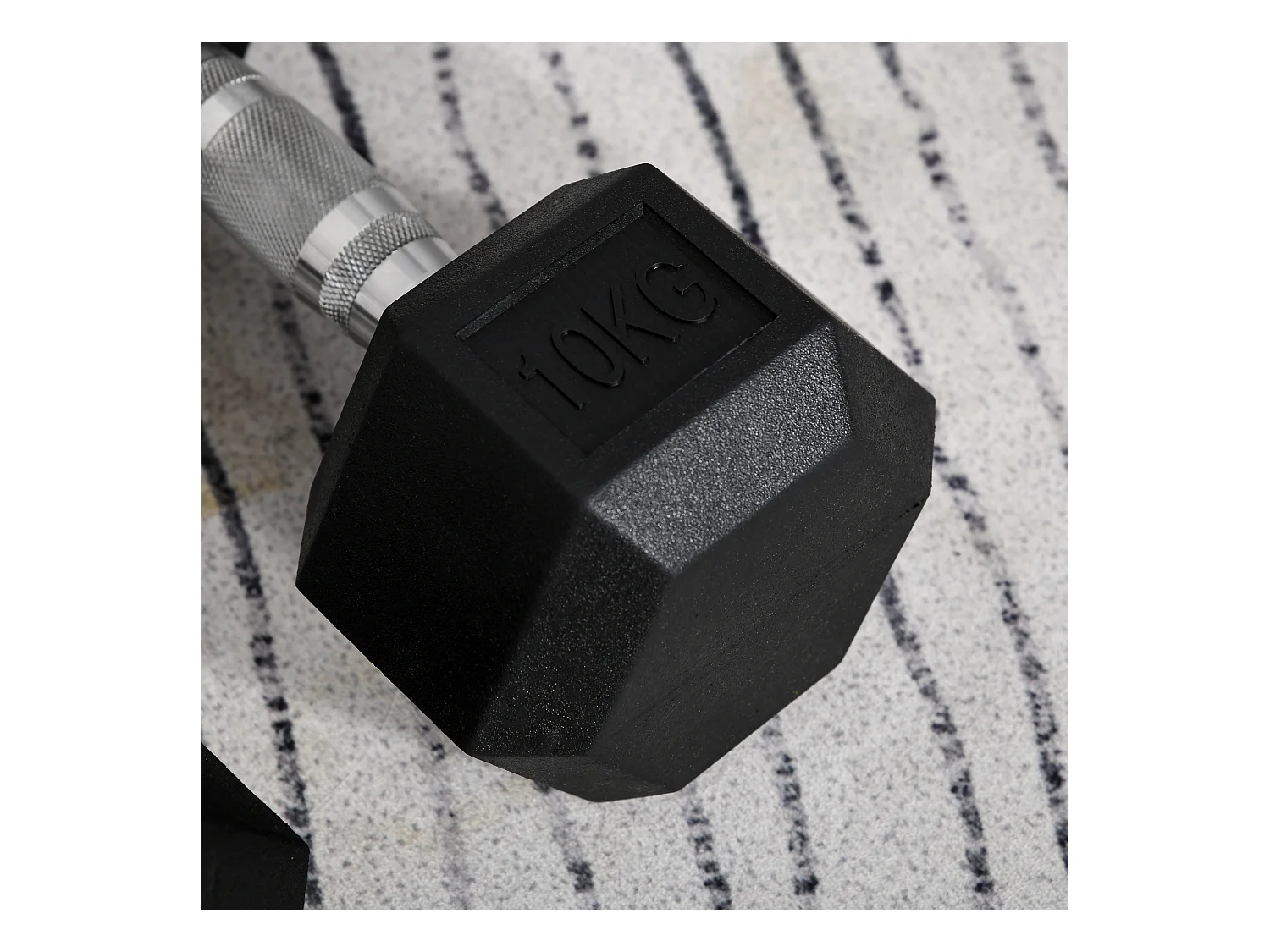 Haltères hexagonaux 2x10kg, fonte avec revêtement caoutchouc, noir (31x13.5x13.5cm)