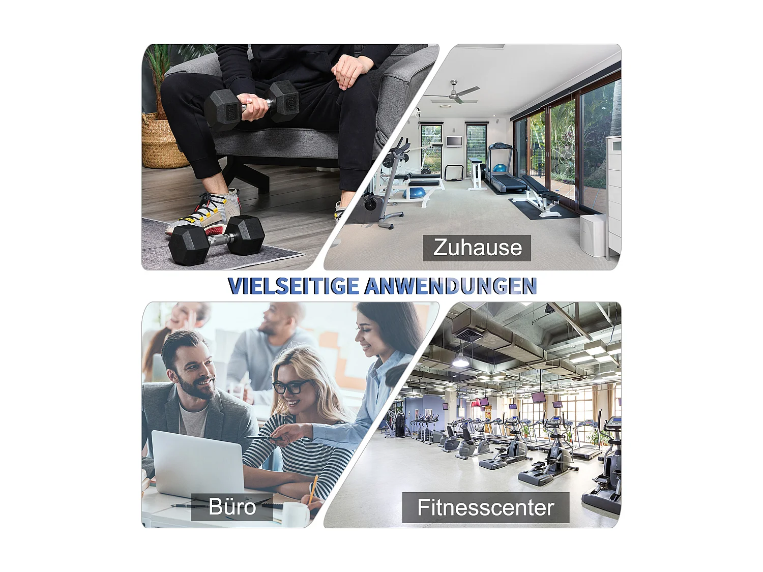 2x10kg zeshoekige halters, gietijzer met rubberen coating, zwart (31x13,5x13,5cm)