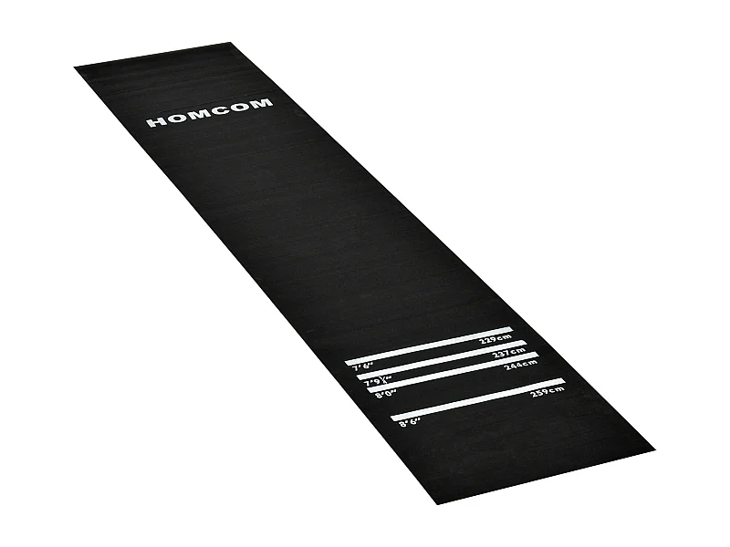 Tapis de jeu antidérapant pour fléchettes, en caoutchouc, noir, idéal pour tournois et usage domestique (300x61x3 cm)