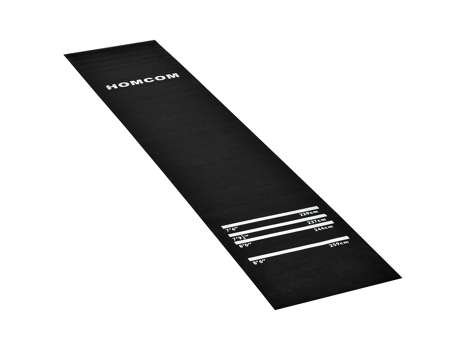 Tapis de jeu antidérapant pour fléchettes, en caoutchouc, noir, idéal pour tournois et usage domestique (300x61x3 cm)