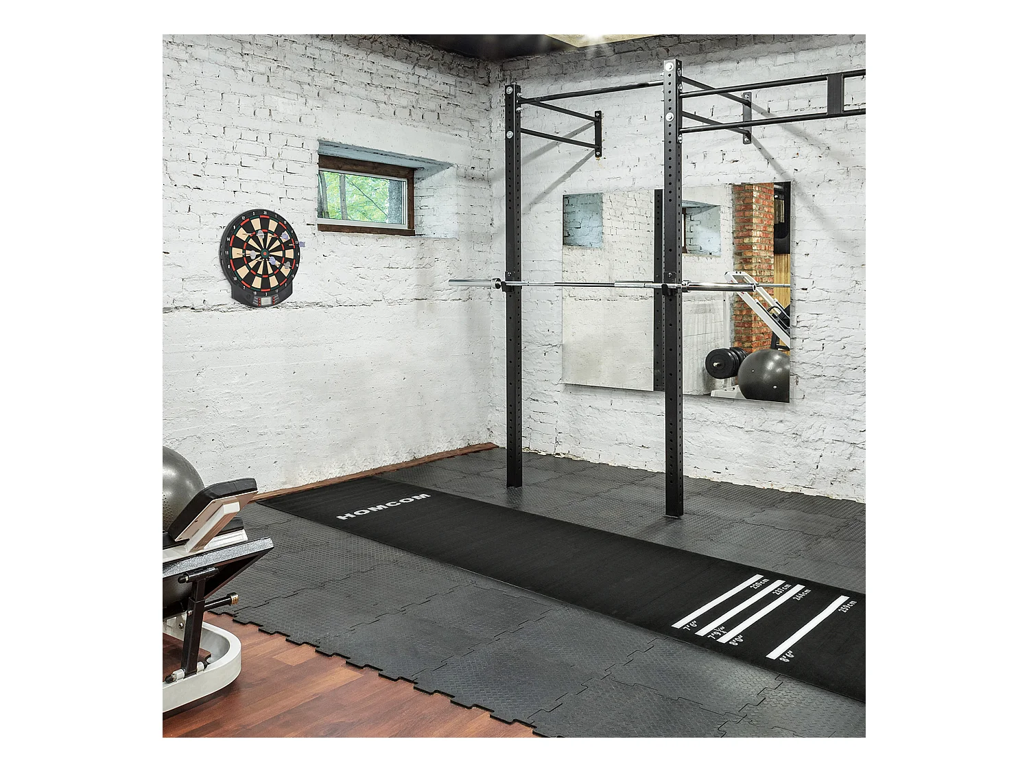 Tapis de jeu antidérapant pour fléchettes, en caoutchouc, noir, idéal pour tournois et usage domestique (300x61x3 cm)