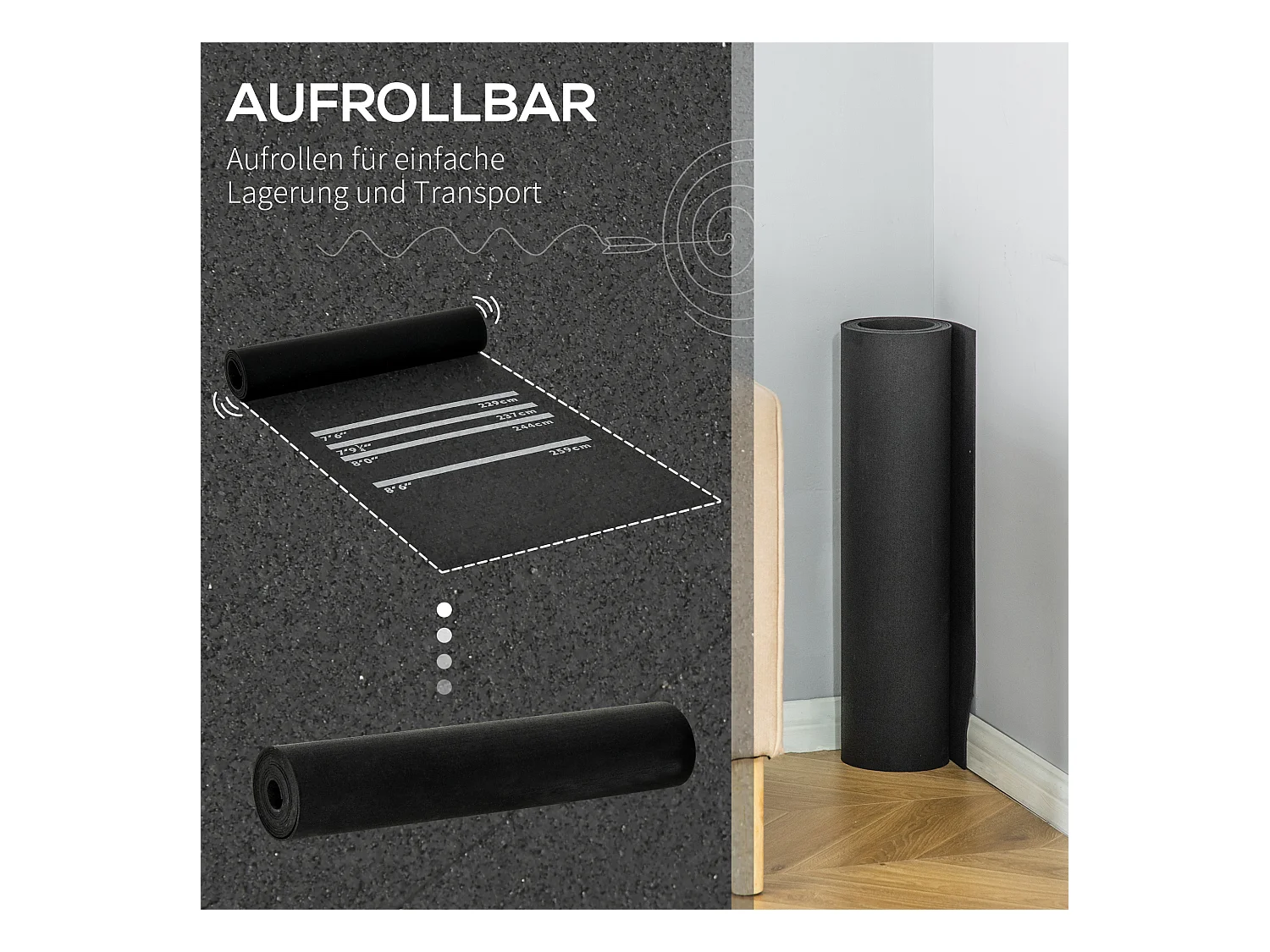 Tapis de jeu antidérapant pour fléchettes, en caoutchouc, noir, idéal pour tournois et usage domestique (300x61x3 cm)