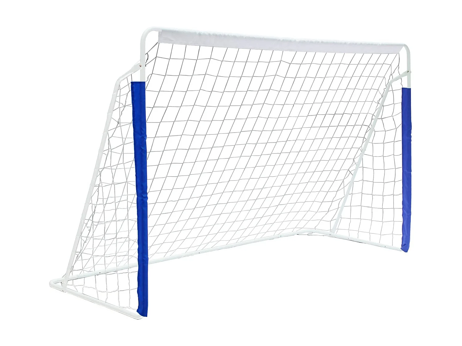 But de football portable pliable avec base en métal, filet résistant, idéal pour entraînement en extérieur/intérieur, bleu (240x150x90cm)
