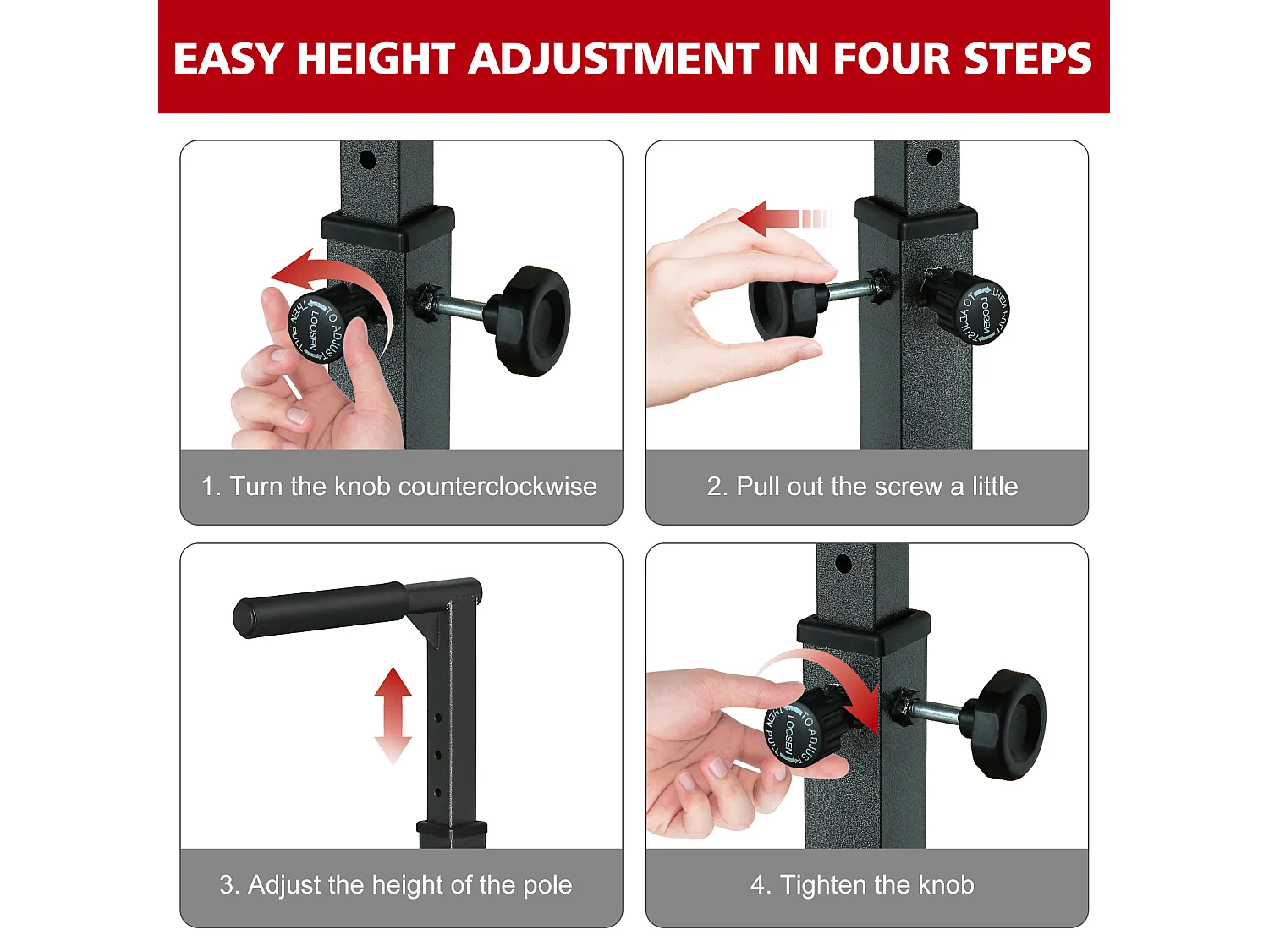 Station de dips réglable en hauteur, barres de dips antidérapantes, acier renforcé, noir (78x70x130 cm)